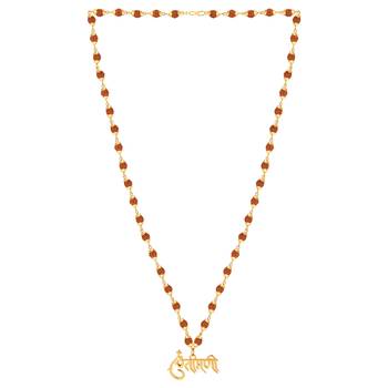 Gold Plated Traditional Rudraksh Mala Pendant Mala for Men and Women 4