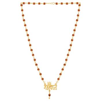 Religious Rudraksh Mala  Mahakal Shiva Gold Pendant for Men and Women 4