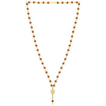 Loard Shiva Trishul Locket with Rudraksha Mala Necklace for Men and Women 4