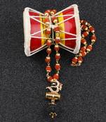 Traditional Rudraksh Mala Om Shivling Gold Pendant for Men and Women