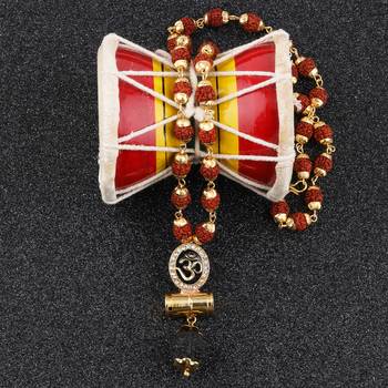 Religious Rudraksh Mala Om Gold Pendant for Men and Women 1
