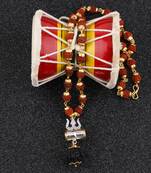 Gold Plated  Silver Trishul Locket with Rudraksha Mala for Men and Women