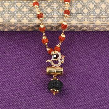 Gold Plated Traditional Combo Rudraksh Mala Pendant for Men and Women-set 2 4