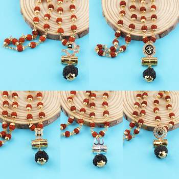 Gold Plated Traditional Combo Rudraksh Mala Pendant for Men and Women-set 5 2