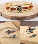 Gold Plated Combo Rudraksh Kada for Men and Women-set 3