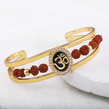 Gold Plated Traditional Combo Rudraksh Kada And Mala Pendant for Men and Women-set 5 4