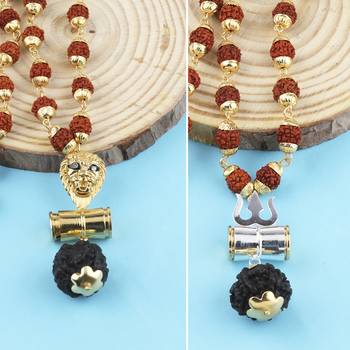 Gold Plated Traditional Combo Rudraksh Mala Pendant for Men and Women-set 2 1
