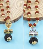 Gold Plated Traditional Combo Rudraksh Mala Pendant for Men and Women-set 2
