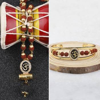 Gold Plated Traditional Combo Rudraksh Mala Pendant for Men and Women Set-2 1