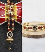 Gold Plated Traditional Combo Rudraksh Mala Pendant for Men and Women Set-2