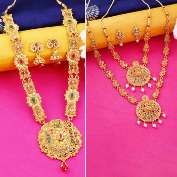 Gold Plated Traditional Designer Necklace Jewellery Set For Women 1