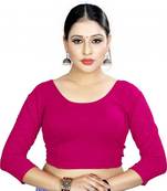 Rani Pink Stretchable Readymade Blouse For Women Long Sleeve
