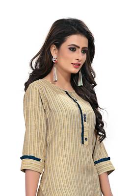 Cream embroidered rayon long-kurtis 2