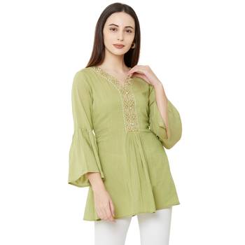 women's pista color viscose blend flared tunic 1