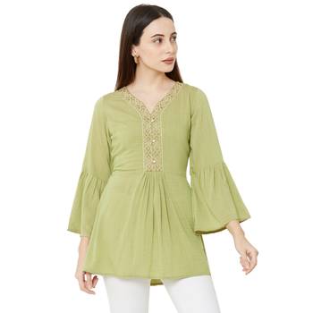 women's pista color viscose blend flared tunic 2