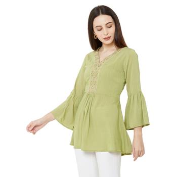 women's pista color viscose blend flared tunic 3