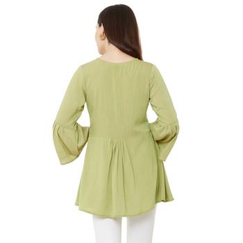 women's pista color viscose blend flared tunic 4