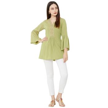 women's pista color viscose blend flared tunic 5