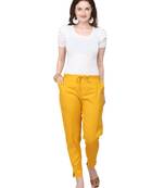 Women's Mustard Coloured Cotton Lycra Stretchable Trouser Pant
