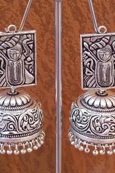 Tribal german silver jhumka earring