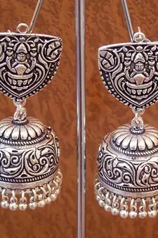 Tribal german silver jhumka earring