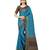 blue hand woven art silk saree with blouse