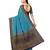 blue hand woven art silk saree with blouse