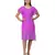 Women's Half Sleeves Round - Neck Georgette  Midi Casual Dress Mauve
