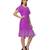 Women's Half Sleeves Round - Neck Georgette  Midi Casual Dress Mauve