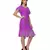 Women's Half Sleeves Round - Neck Georgette  Midi Casual Dress Mauve