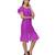 Women's Half Sleeves Round - Neck Georgette  Midi Casual Dress Mauve