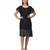 Women's Half Sleeves Round - Neck Georgette  Midi Casual Dress Black