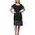 Women's Half Sleeves Round - Neck Georgette  Midi Casual Dress Black