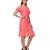 Women's Half Sleeves Round - Neck Georgette  Midi Casual Dress Peach