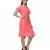 Women's Half Sleeves Round - Neck Georgette  Midi Casual Dress Peach