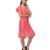 Women's Half Sleeves Round - Neck Georgette  Midi Casual Dress Peach