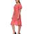 Women's Half Sleeves Round - Neck Georgette  Midi Casual Dress Peach