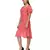 Women's Half Sleeves Round - Neck Georgette  Midi Casual Dress Peach