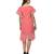 Women's Half Sleeves Round - Neck Georgette  Midi Casual Dress Peach