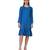Women's Pin Tucks Georgette Midi Casual Dress Cobalt  Blue