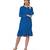 Women's Pin Tucks Georgette Midi Casual Dress Cobalt  Blue