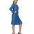 Women's Pin Tucks Georgette Midi Casual Dress Cobalt  Blue