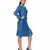 Women's Pin Tucks Georgette Midi Casual Dress Cobalt  Blue