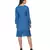 Women's Pin Tucks Georgette Midi Casual Dress Cobalt  Blue