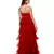 Women's Halter Neck Drape Net Party Evening Corset Gown in Red