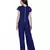 Women's Drape Georgette Party/ Casual Jumpsuit in Dark Blue