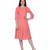 Women's Round Neck Georgette Party/ Casual Dress in Peach