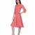 Women's Round Neck Georgette Party/ Casual Dress in Peach