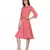 Women's Round Neck Georgette Party/ Casual Dress in Peach