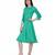 Women's Round Neck Georgette Party/ Casual Dress in Spring Green